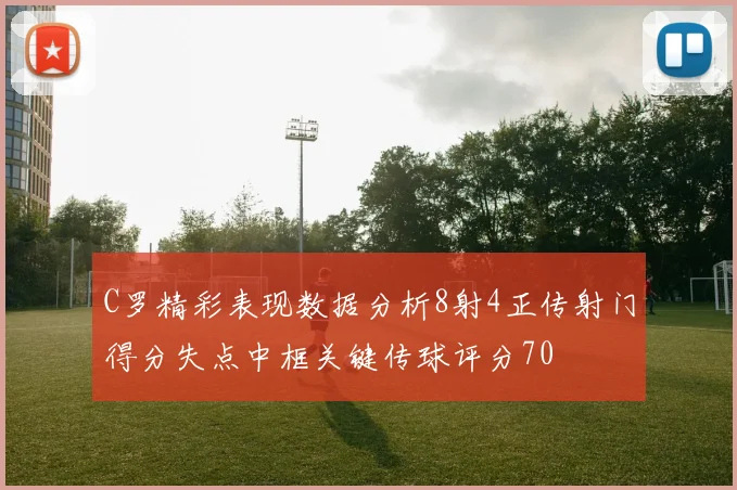 C罗精彩表现数据分析8射4正传射门得分失点中框关键传球评分70